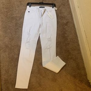 Ladies ripped White Denim Jeans Size 5